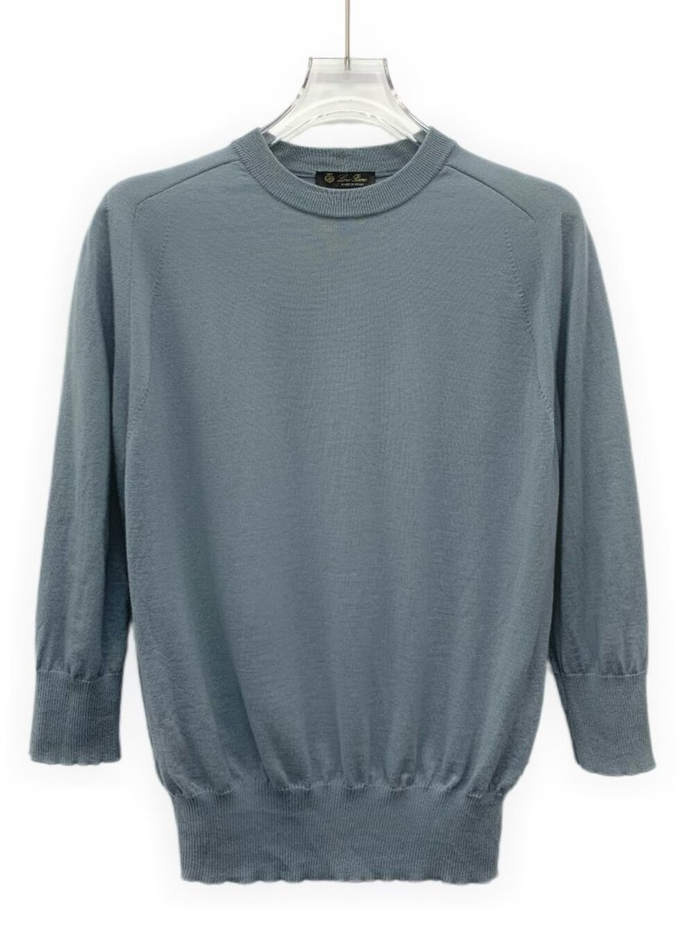 H32270 Loro Piana blue cashmere round neck long-sleeved sweater size 42